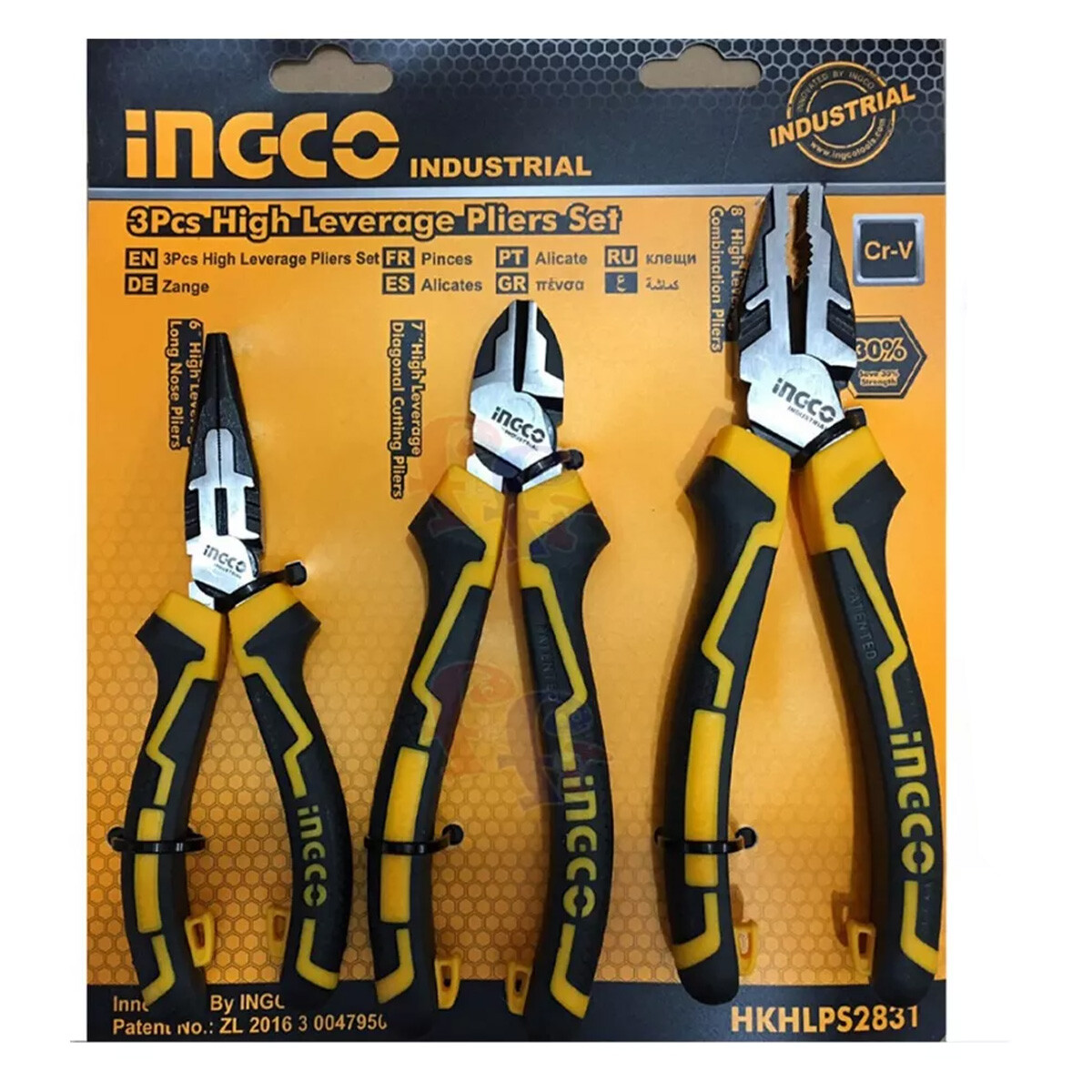 JUEGO 3 PINZAS 8´´ 7´´ 6´´ UNIVERSAL ALICATE PINZA PTA FINA INGCO INDUSTRIAL HKH 