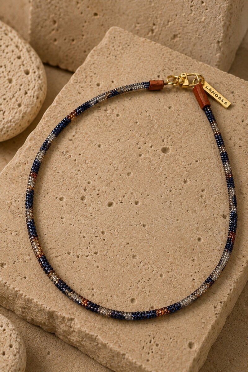 Camo Necklace - Blanco / Azul 