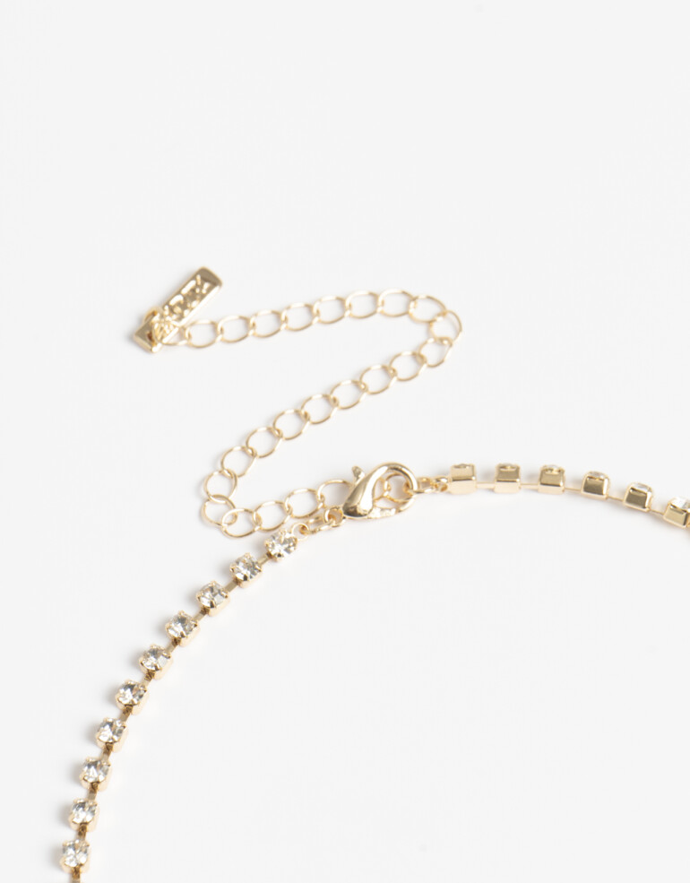Collares Largos Strass Collar Largo Strass - Dorado