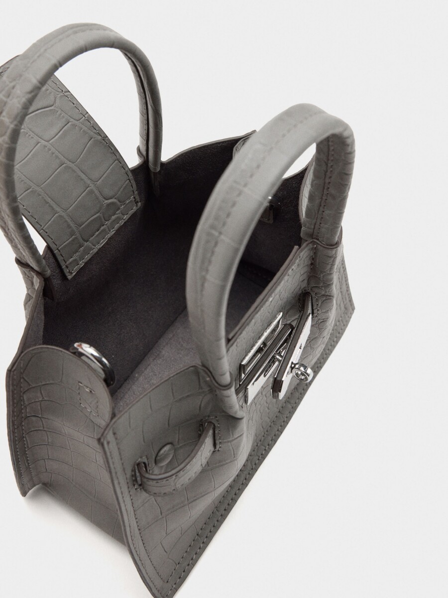 Bolso Tote Estampado Animal gris