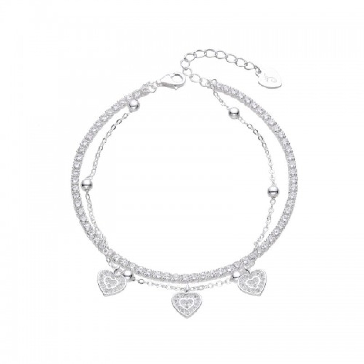 Pulsera de plata 925 con circonia, TENNIS. 