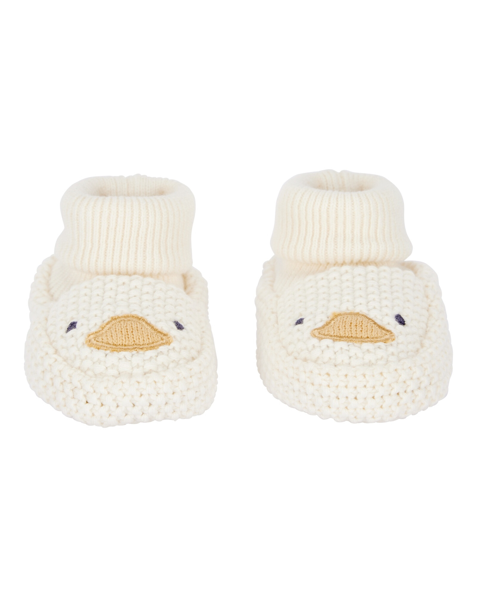 Escarpines de algodón a crochet, diseño pato Escarpines de algodón a crochet, diseño pato