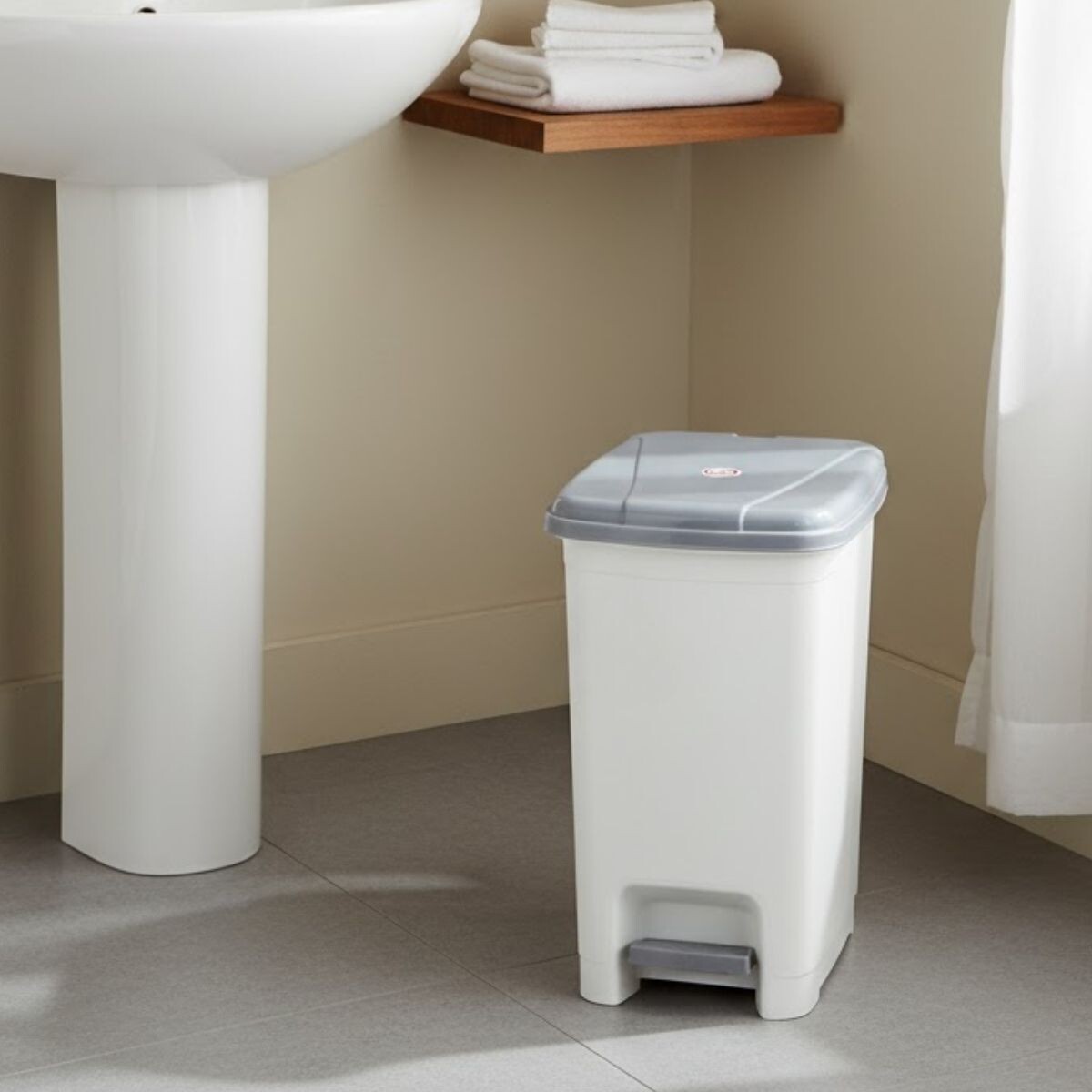 Tarro de residuos 25L con pedal - BLANCO 