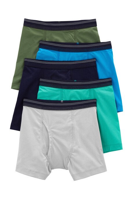 Pack cinco calzoncillos bóxer de malla activa. Talles 2T-14 Sin color