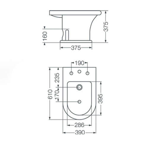 SANITARIO BIDET MURANO BLANCO SATINADO PARA BAÑO LOZA 000