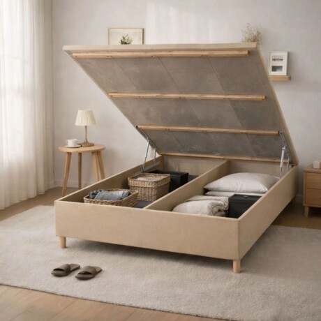 Sommier Queen Thm Iridium Hybrid Con Baúl 160x200 Cm BEIGE