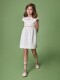 Vestido Con Estampado De Ramitas Blanco