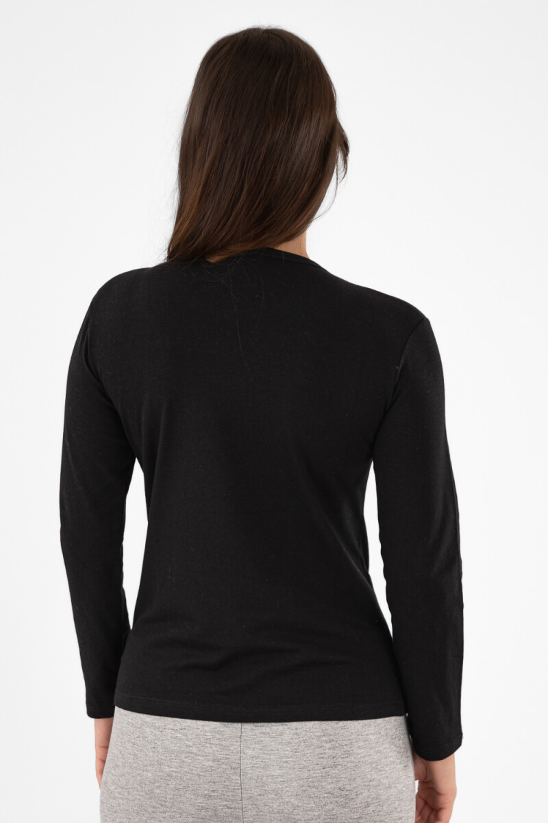 Remera algodón elastano Negro