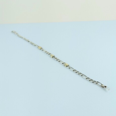 Pulsera de plata 925 con double de oro 18k. Modelo, FIGARO Pulsera de plata 925 con double de oro 18k. Modelo, FIGARO