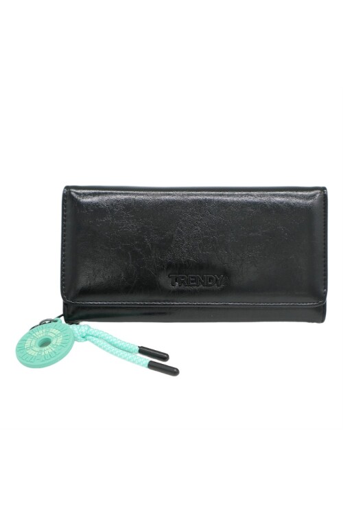 Billetera Trendy con llavero Negro