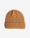 Gorro Plano Liso Gorro Tejido Trenzado Camel - Marron Camel