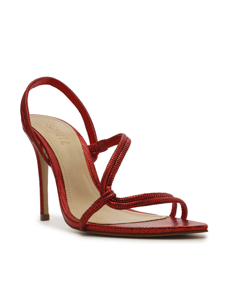 Sandalia Taco Alto Fino Rojo U