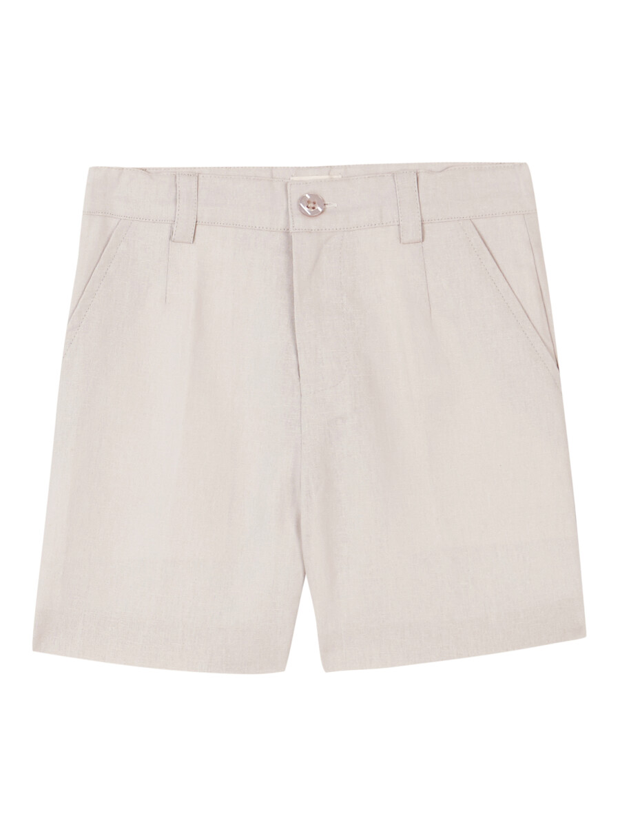 Pantalon Corto De Lino Piedra