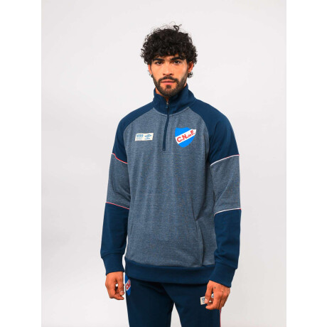 Campera Medio Cierre Unit de Hombre Azul