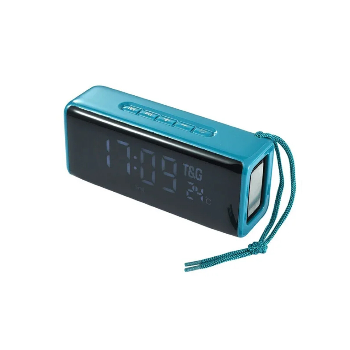 Reloj Despertador Y Parlante Bluetooth Fm Usb Sd A Batería - Verde 