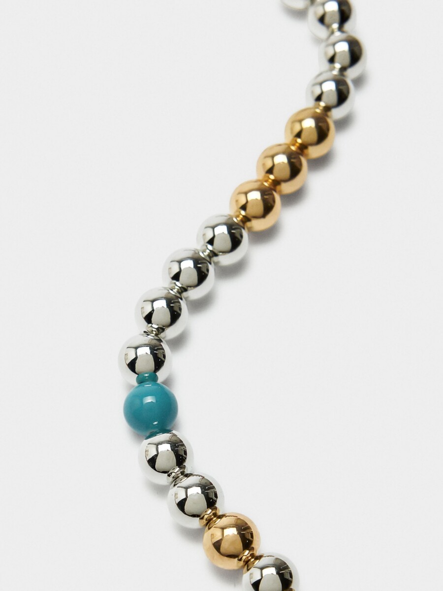 Collar Corto Con Abalorios multicolor