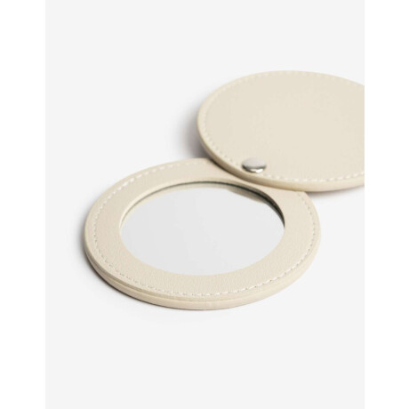 Espejo Redondo De Cartera Rosa Piel