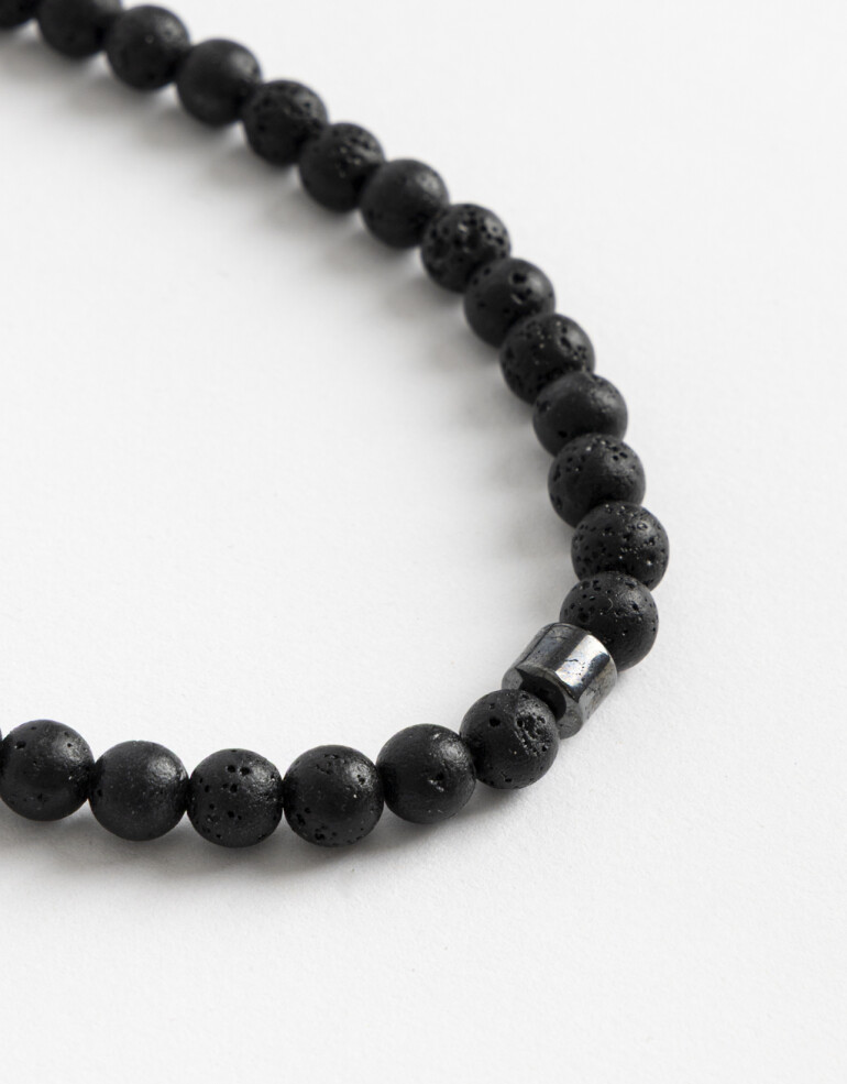 Collares Cortos Piedras Collar De Piedras Men´s Collection - Negro