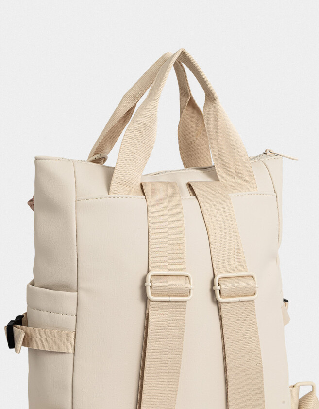 Mochilas Urbanas Mochila Deportiva Con Pouch - Blanco Crudo