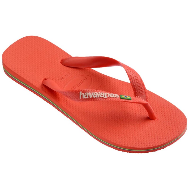 Sandalias Havaianas Brasil Logo Hombre Rojo Rojo
