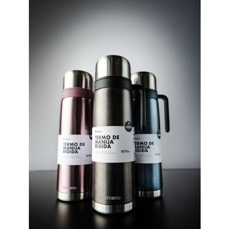 Termo 1Lt. Premium Manija Rigida Negro Metalizado