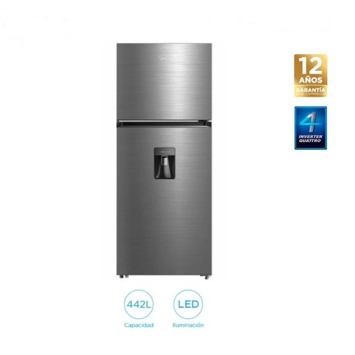 REFRIGERADOR MIDEA CON FREEZER FRIO SECO 407 LTS. M505INV 