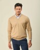 Buzo Lambswool Escote V Beige