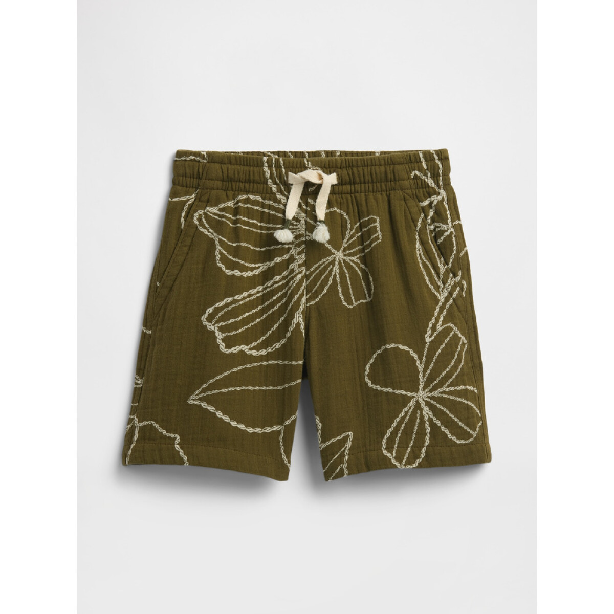 V-PO GAUZE WVN SHORT - SP OLIVE FLORAL SU25 