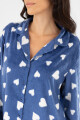 Pijama americano polar corazones Azul