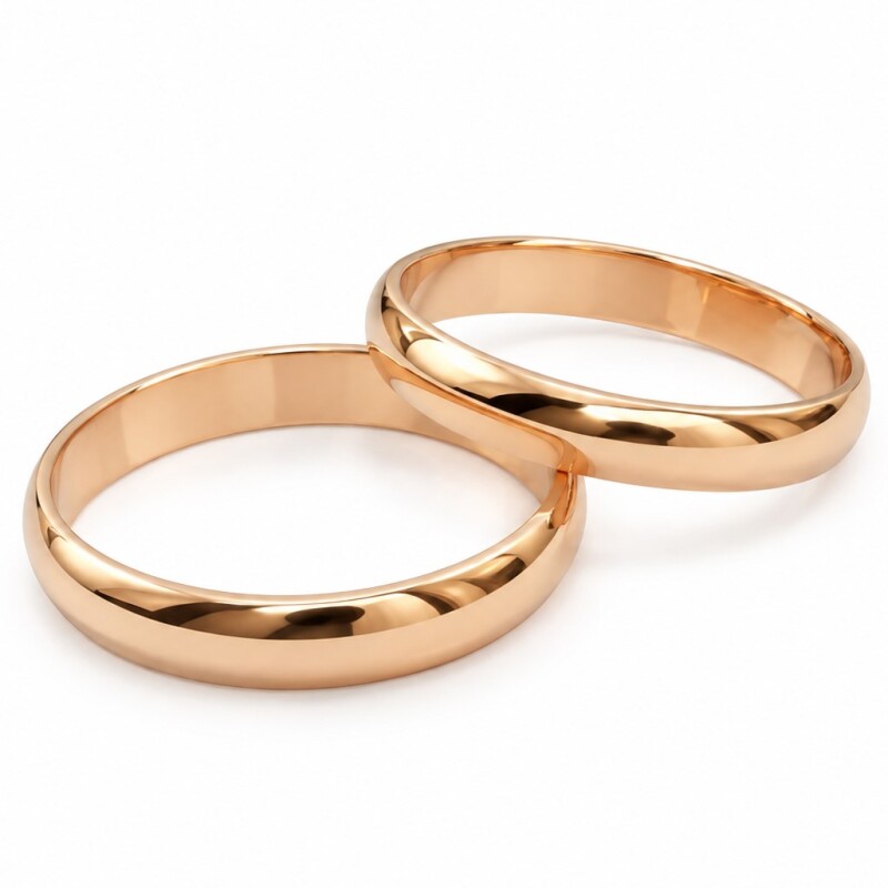 Par alianzas en Oro 9kt rosadas pulidas Par alianzas en Oro 9kt rosadas pulidas