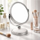 Espejo maquillaje de pie aumento doble cara PLATA