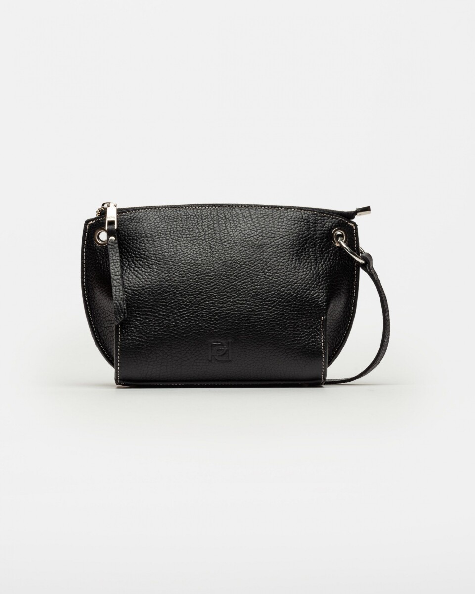 Bandolera Sauvage en cuero graneado - Negro 