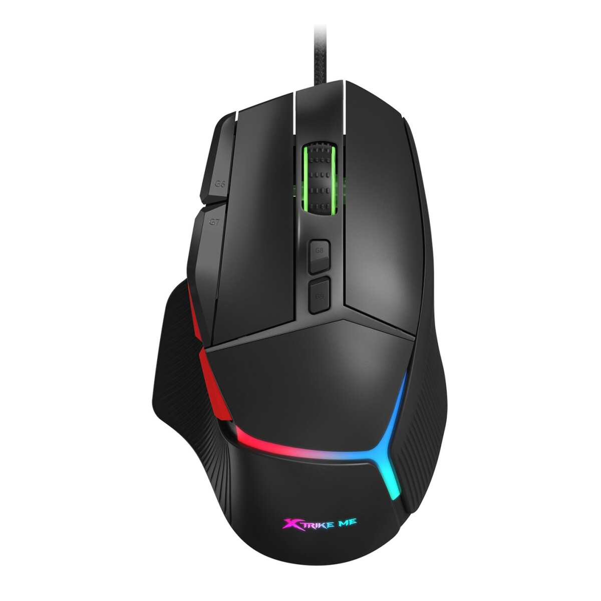Mouse Gamer Xtrike Me De Juego Cableado USB Luz RGB 8000 DPI - Variante Color Negro 