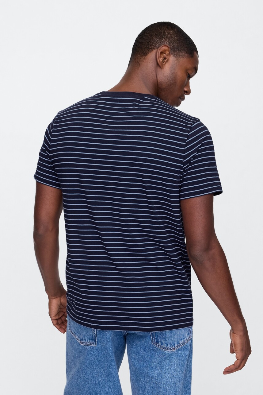 Remera A Rayas Hombre Navy Uniform
