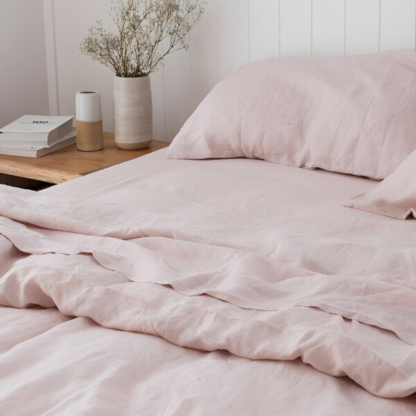 SÁBANA FRENCH FLAX LINEN ROSA - QUEEN