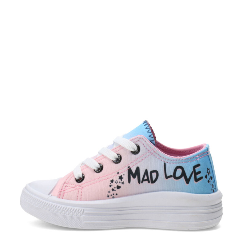 Championes Infantiles DC Canvas HARLEY QUINN Plataforma Rosado - Celeste