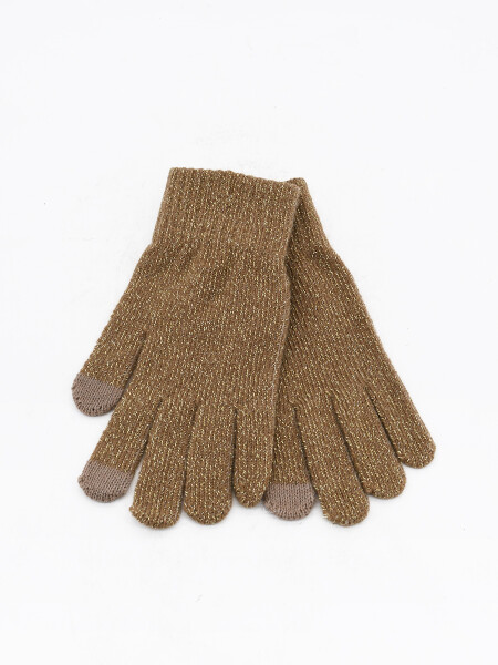 GUANTES BRILLOS BEIGE