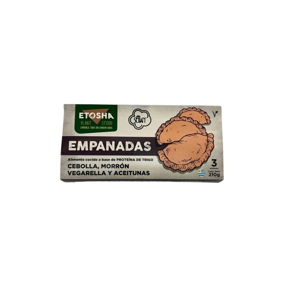 Empanadas seitán (ceb/morr/aceit/vegarella) Etosha - 3 uds.- 210 gr 
