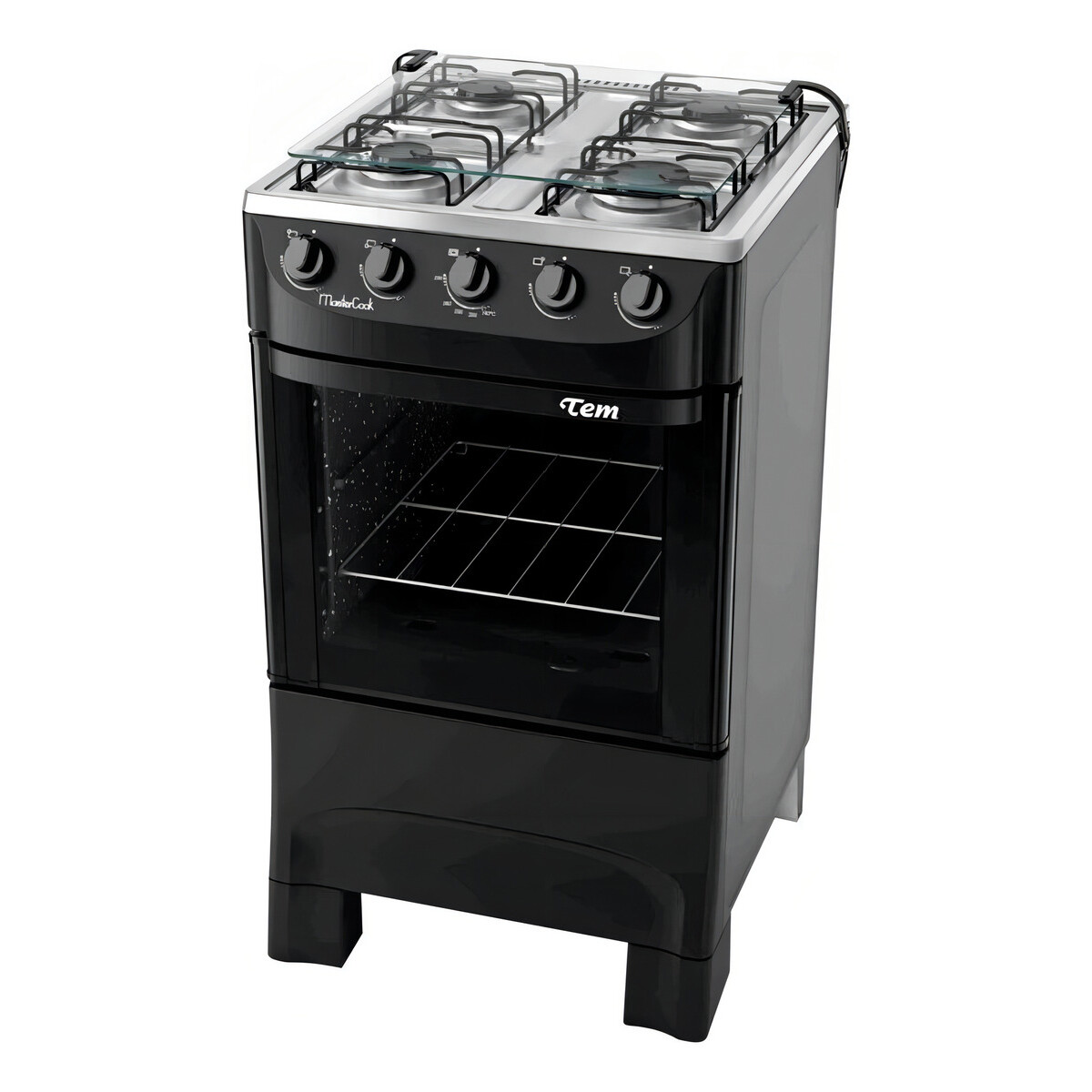 Cocina Tem Mastercook Glp Color Negro Con Puerta Con Visor 