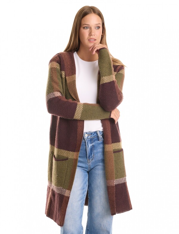 Cardigan Capucha OLIVA/MULTI