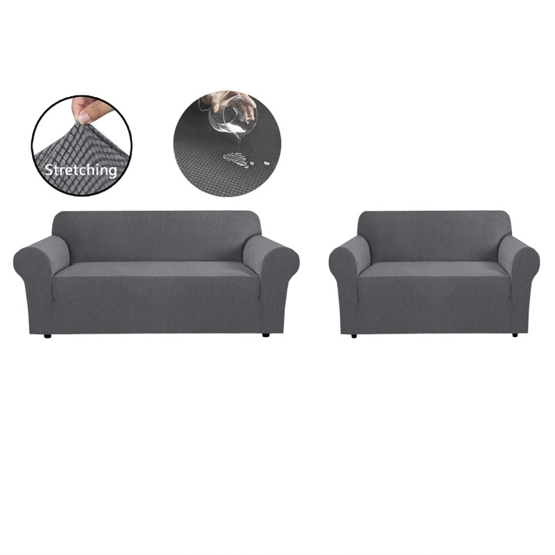 Funda cubre sofá elástica kit 3+2 GRIS