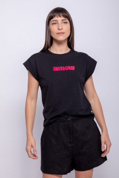 REMERA COLIMNA Negro