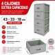 Gavetero cajonera simil ratán GRIS