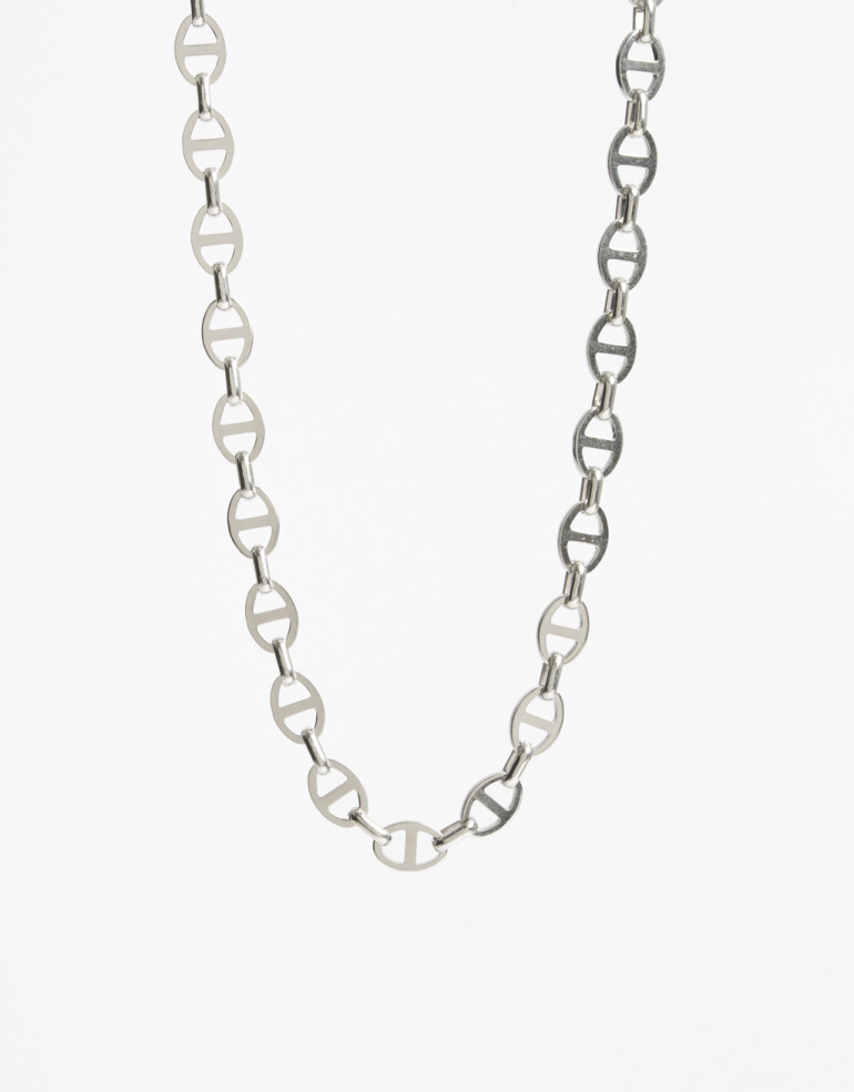 Collares Cortos Metal Collar De Acero Men´s Collection - Plateado