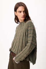 Sweater Oceano Crop Verde Claro/Oscuro
