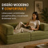 Sofá Sillón Cama ComboHome Teddy Premium 3 Cuerpos Corderoy Verde 1