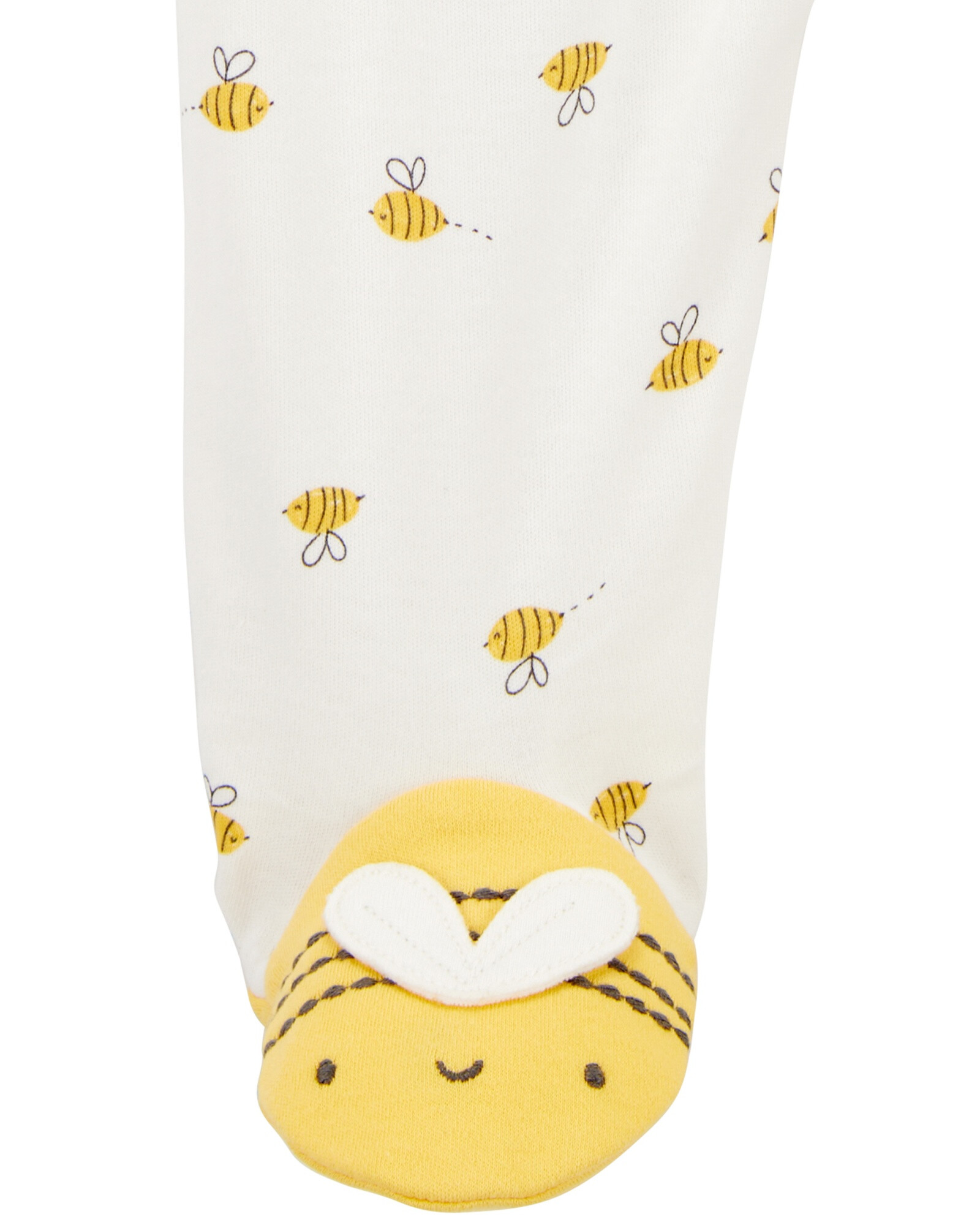 Pijama una pieza de algodón, con pie, diseño abejas Pijama una pieza de algodón, con pie, diseño abejas