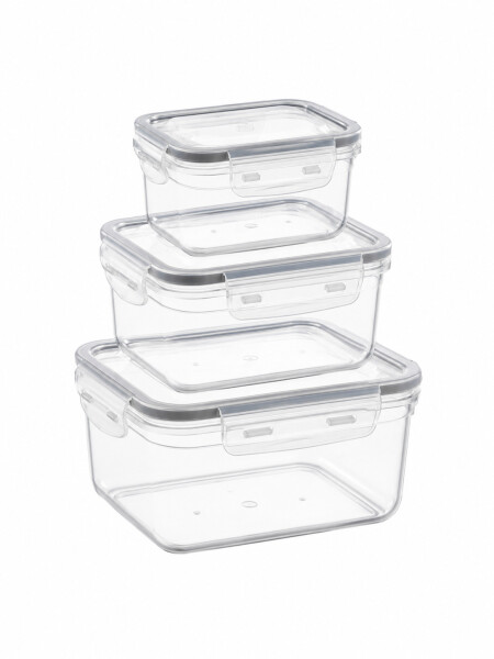 FRASCO HERMETICO SET X3 TRANSPARENTE