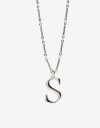 Collares Largos Metal Collar Largo Inicial S - Plateado Rodio