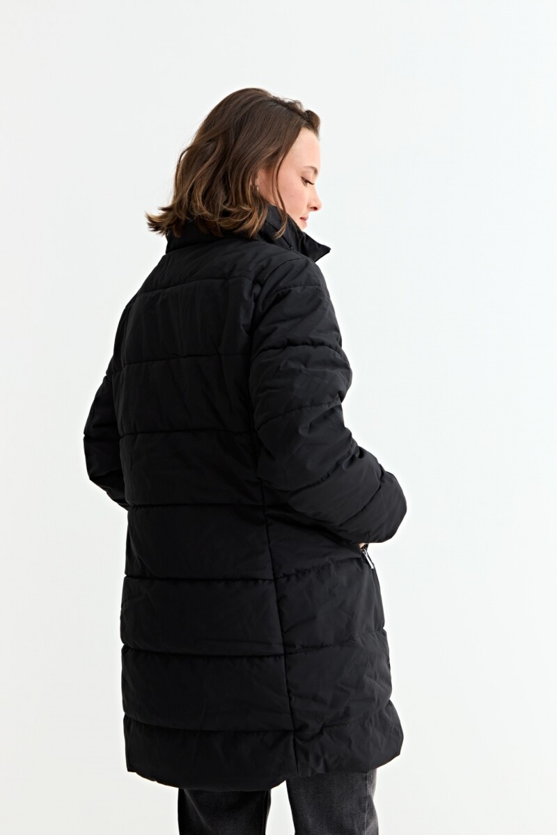 Campera puffer larga NEGRO